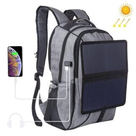 Unisex Laptop Backpack with Solar Panel Solar Gadgets cb5feb1b7314637725a2e7: Gray