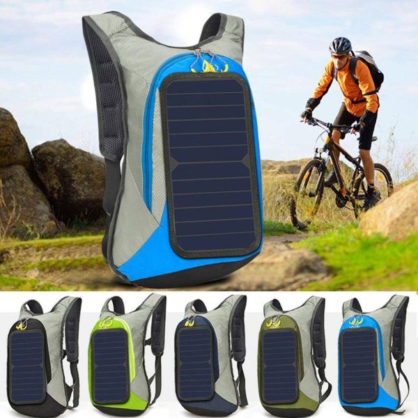 Compact Backpack with Solar Panel Solar Gadgets cb5feb1b7314637725a2e7: Black 15L|Green 15L|Light blue 15L|Navy blue 15L|Red 15L